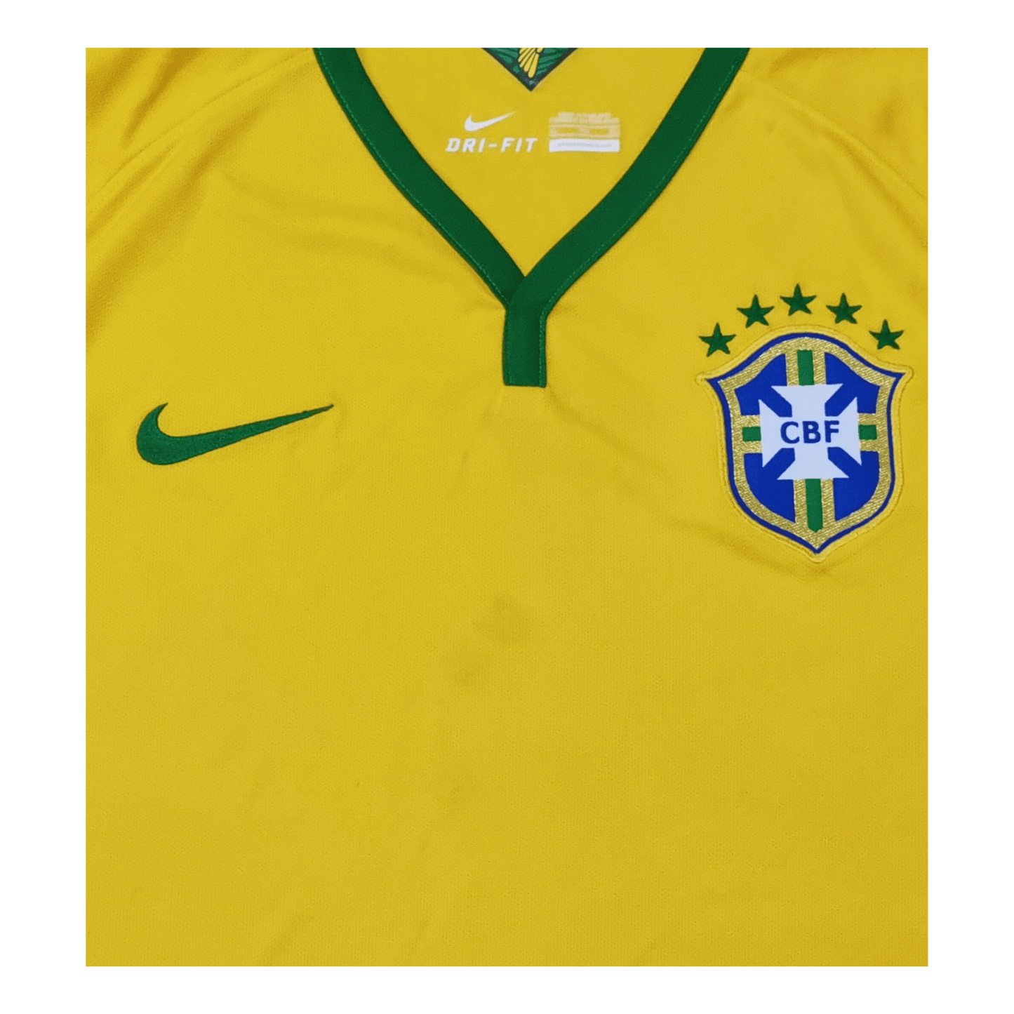 Brazil 2014 Home Jersey Front Mid-third