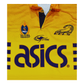 A yellow Classic Parramatta Eels 2004-06 Home Jersey with the word ASICS on it.