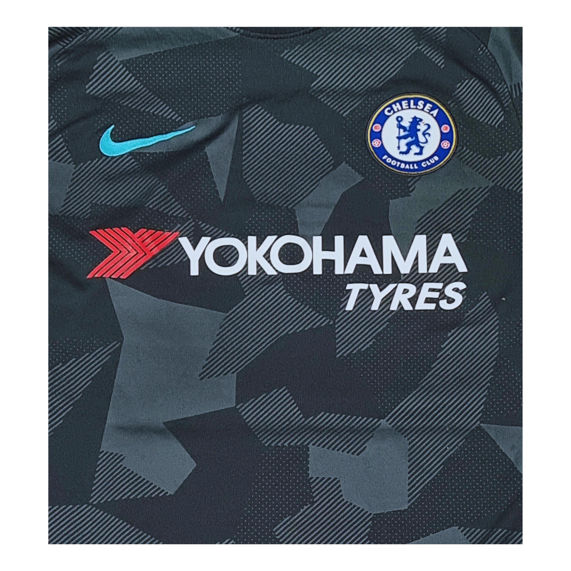 A camouflage-patterned Chelsea 2017/18 Third Jersey. [Brand Name: Nike]