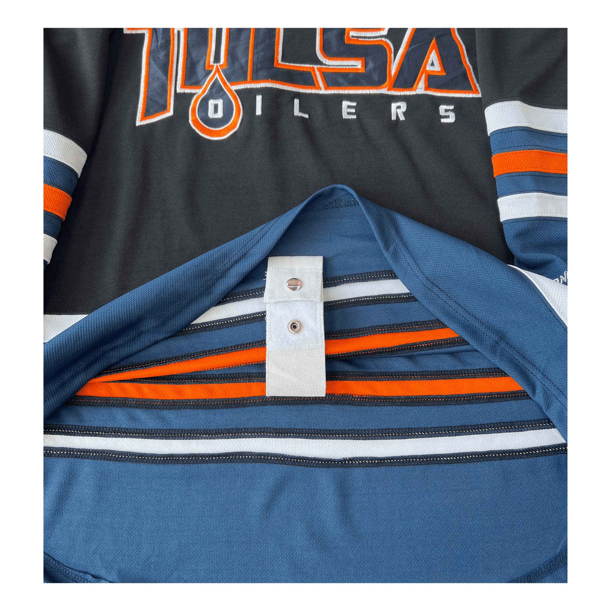 Tulsa Oilers Home Jersey Button | Upcycled Locker